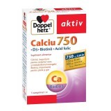 Calciu 750 Vitamina D3 Biotină Acid Folic, 30 comprimate, Doppelherz