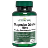 Magnesium citrate si Vitamina B6, 750mg, 60 tablete, Natures Aid