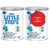 Pachet Little Steps 3, Lapte pentru copii cu vârsta mică, De la 1 an, 2x400 gr, Nestle