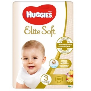Scutece Elite Soft Jumbo Nr. 3, 5-9 kg, 40 bucati, Huggies