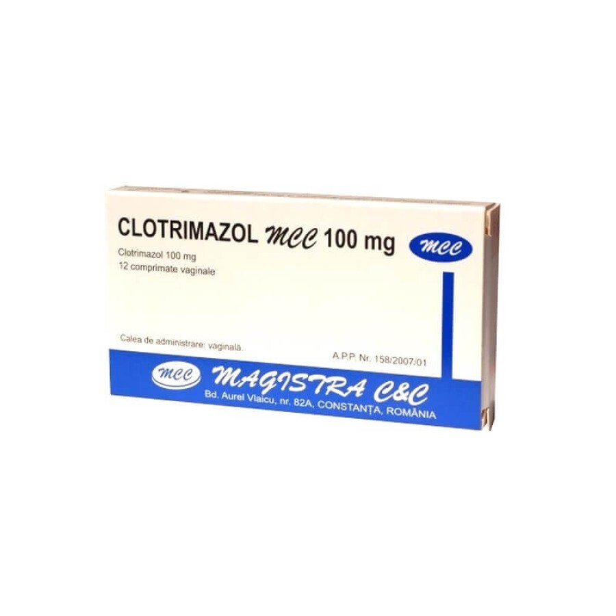 Clotrimazol MCC 100 mg, 12 comprimate vaginale, Magistra