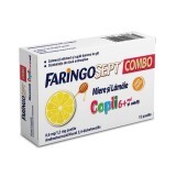 Faringosept Combo Miere şi Lămâie 0,6 mg/1,2 mg, copii 6+ si adulti, 12 pastile, Terapia