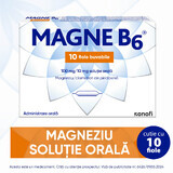 Magne B6 solutie orala 100 mg/10 mg, 10 fiole, Sanofi