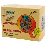 Coenzima Q10 în Ulei de Cătină 15 mg, 40 capsule, Hofigal