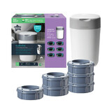 Luiermandje + 6 navullingen Sangenic Twist and Click Recyclebaar, Wit met Grijs, Tommee Tippee