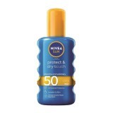 Spray pentru protectie solara SPF 50 Protect & Dry Touch, 200 ml, Nivea Sun