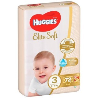Scutece Nr 3 Elite Soft, 5-9 kg, 72 buc, Huggies