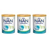 Pachet formula lapte de inceput pentru sugari Nan 1 Comfortis, 3x800 g, Nestle