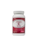 Gnc Chewable C 100 Mg, Vitamina C Masticabila Pentru Copii, Cu Bioflavonoide, Acerola Si Pudra De Macese,180 Tb