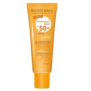 Crema protectie solara nuanta deschisa Photoderm Max Aquafluide SPF 50+, 40 ml, Bioderma