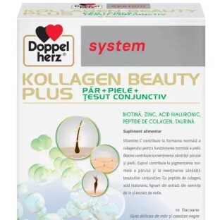 Kollagen System Beauty Plus, 10 flacoane, Doppelherz