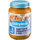 Babylove morcovi, cartofi dulci cu vită 5+ ECO, 190 g