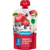 Babylove Piure de căpșuni cu afine și măr ECO, 1+, 100 g