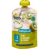 Babylove Piure de kiwi cu pere și banană 12+, 100 g