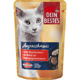Dein Bestes Hrană pentru pisici cu carne de vită în sos de ciuperci, 100 g