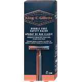 King C. Gillette Aparat clasic de ras cu lame de rezervă, 1 buc
