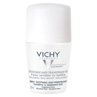 Deodorant roll-on antiperspirant fără parfum 48h, 50 ml, Vichy
