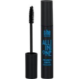 S-he colour&style All in one mascara Volum Waterproof Nr. 171/002, 12 ml