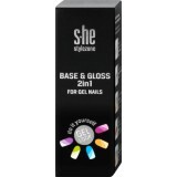 S-he colour&style Baza & gloss 2 în1 unghii gel, 7 ml