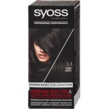 Syoss Color Vopsea de păr permanentă 1-1 Negru, 1 buc