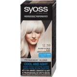 Syoss Color Vopsea de păr permanentă 12-59 Cool Platinum Blond, 1 buc