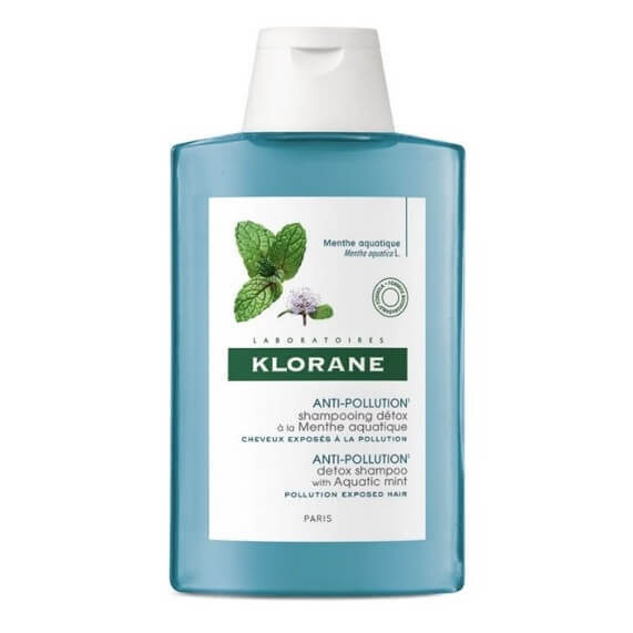 Șampon detoxifiant cu extract de mentă acvatică pentru păr expus la poluare, 200 ml, Klorane Frumusete si ingrijire