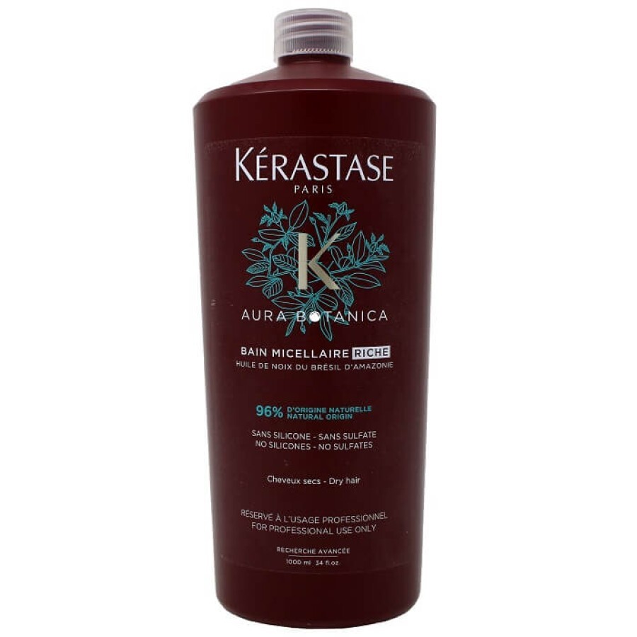 Șampon pentru păr uscat, sensibilizat Aura Botanică Bain Micellaire Riche, 1000 ml, Kerastase