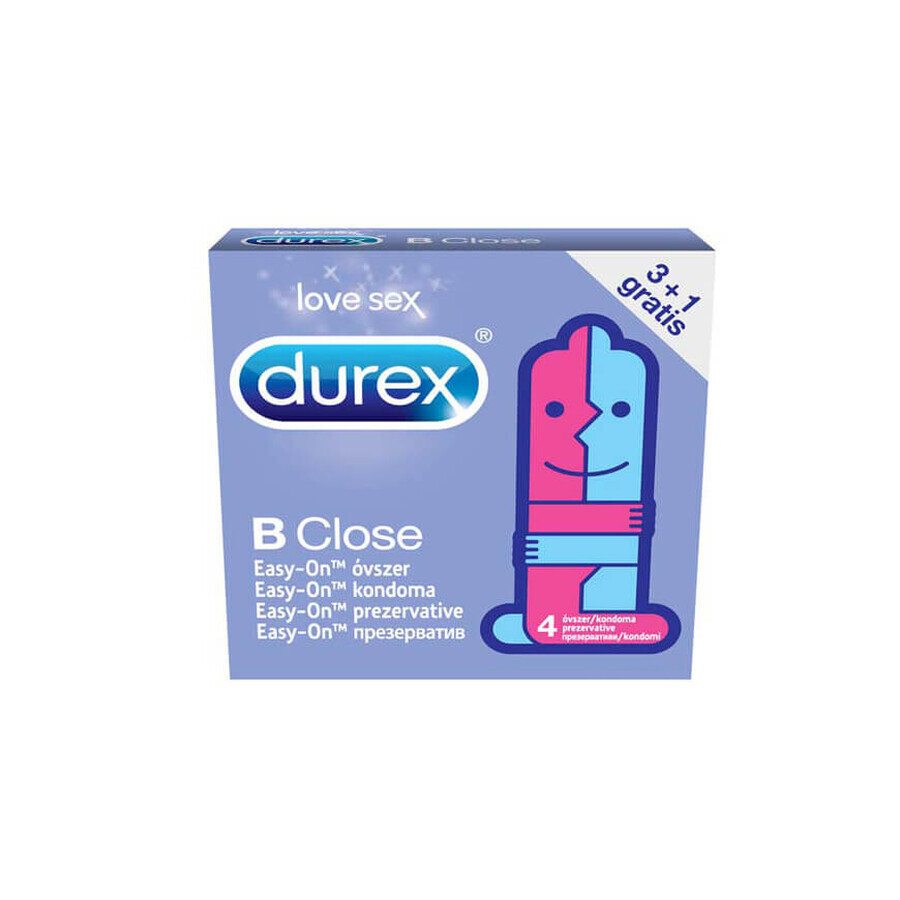 Prezervative B Close, 4 bucati, Durex
