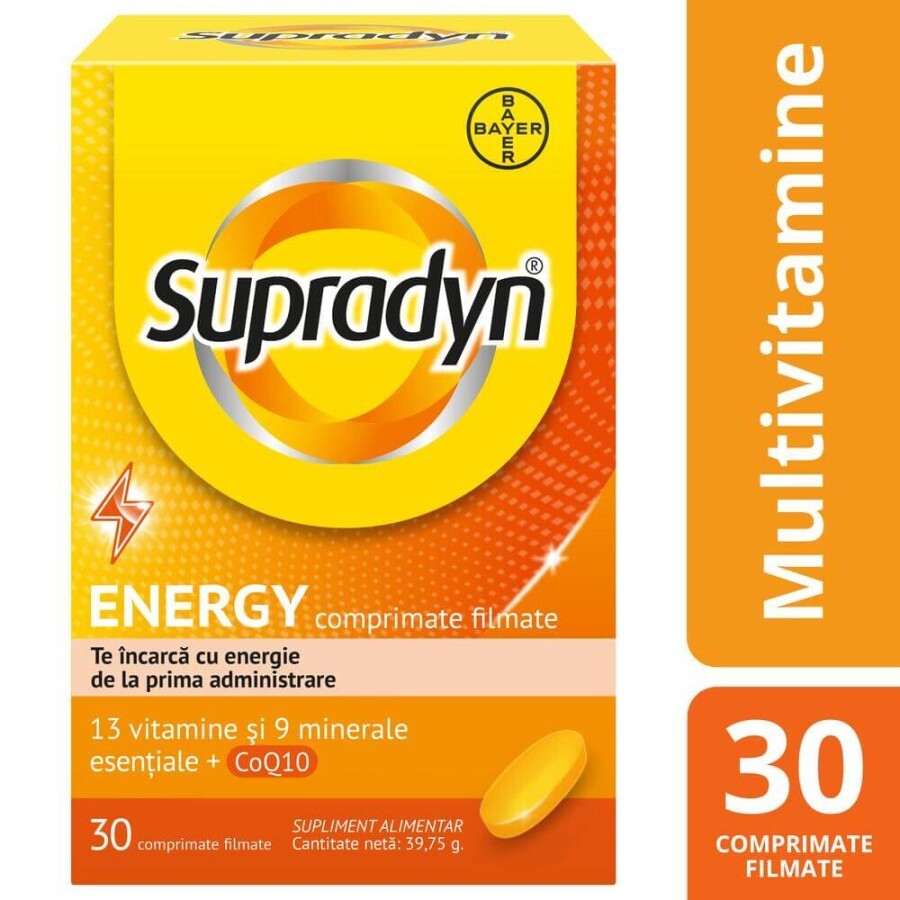 Supradyn Energy, Multivitamine și Coenzima Q10, 30 comprimate filmate, Bayer recenzii