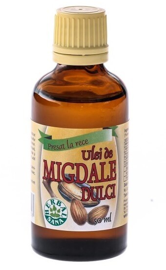 ulei de migdale dulci presat la rece Ulei de Migdale dulci presat la rece, 50 ml, Herbavit