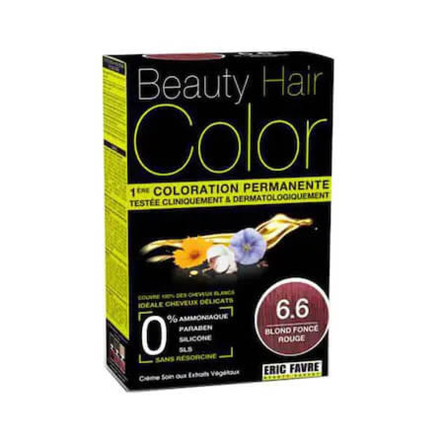 Vopsea de par Dark Blonde Red, Nuanta 6.6, 160 ml, Beauty Hair Color