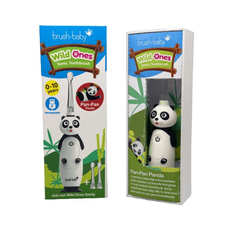 Periuta de dinti electrica reincarcabila Panda Wild Ones, Brush Baby