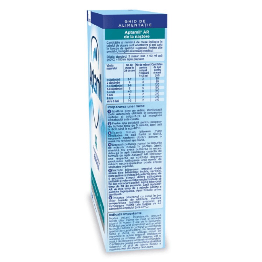 Formulă de lapte de la naștere AR, 300 g, Aptamil
