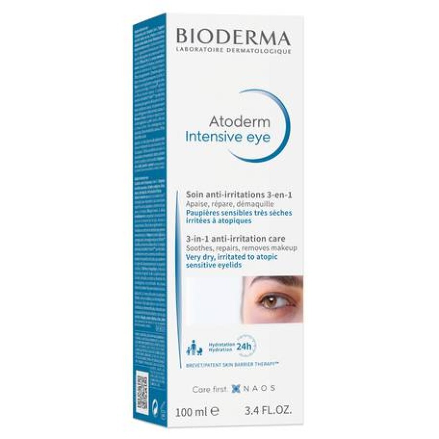 Bioderma Atoderm Intensiv Eye Ingrijire zilnica 3 in 1 pentru iritatia pleoapelor, 100 ml