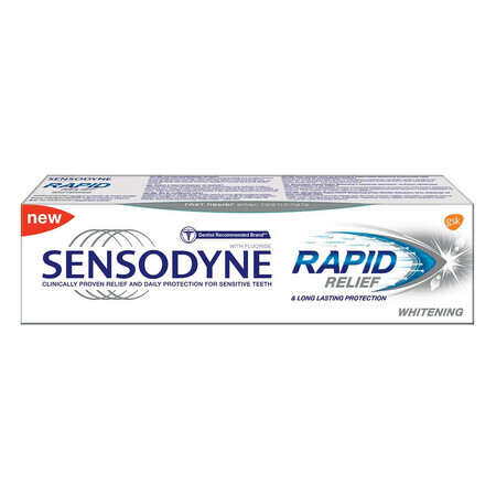 Pastă de dinți Rapid Relief Whitening, 75 ml, Sensodyne