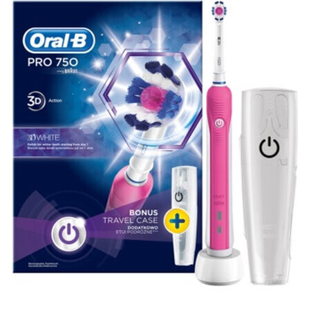 Periuță de dinți electrică Roz Pro 750, D16.513.UX, Oral-B