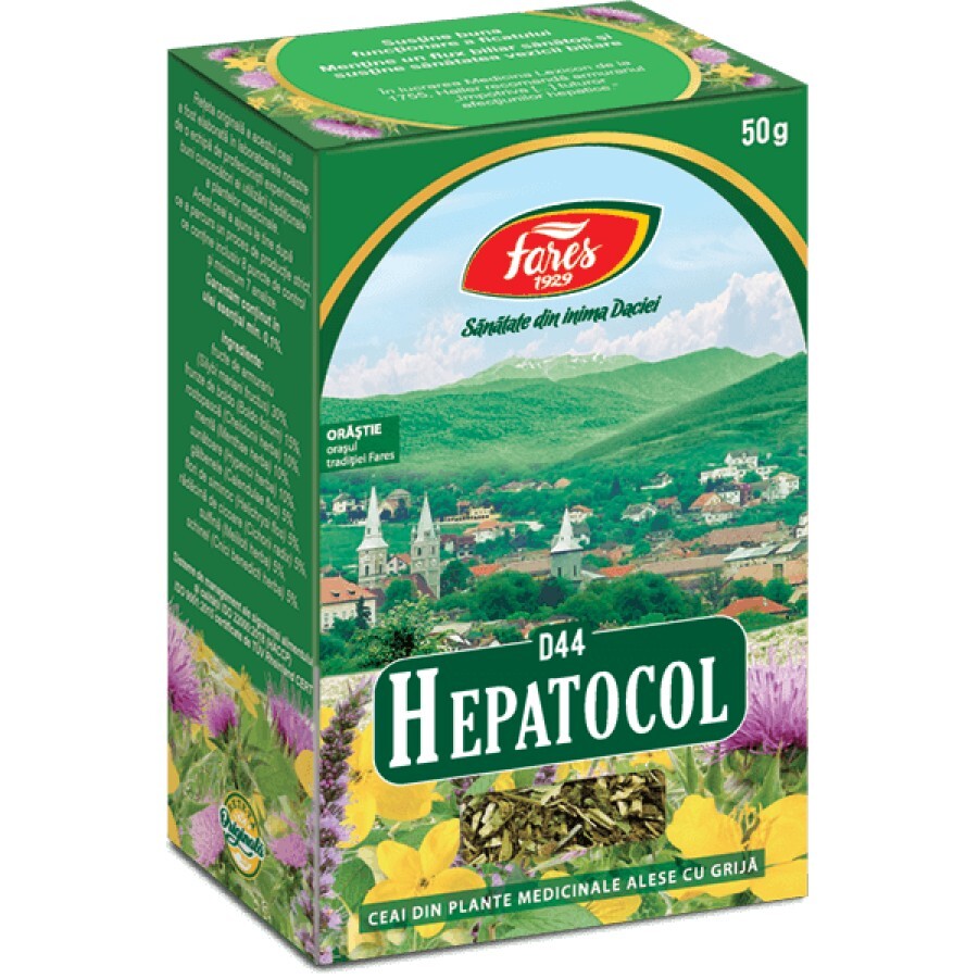 Ceai Hepatocol, D44, 50 g, Fares