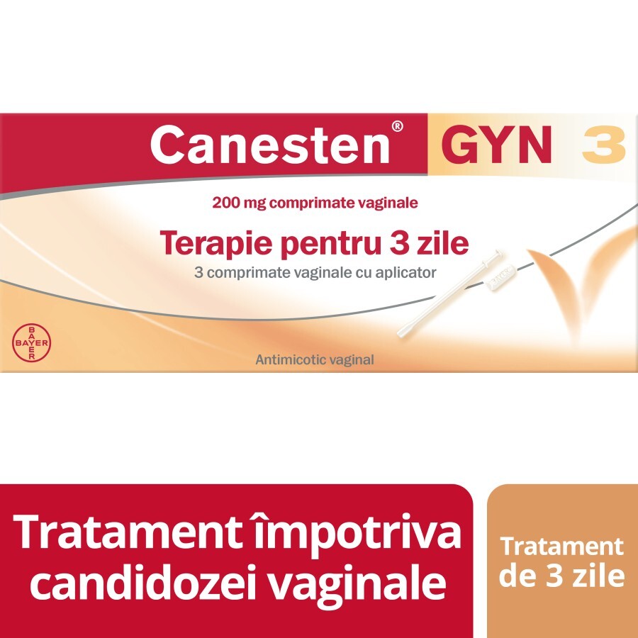 Canesten Gyn 3, 200 mg, 3 comprimate vaginale, Bayer recenzii