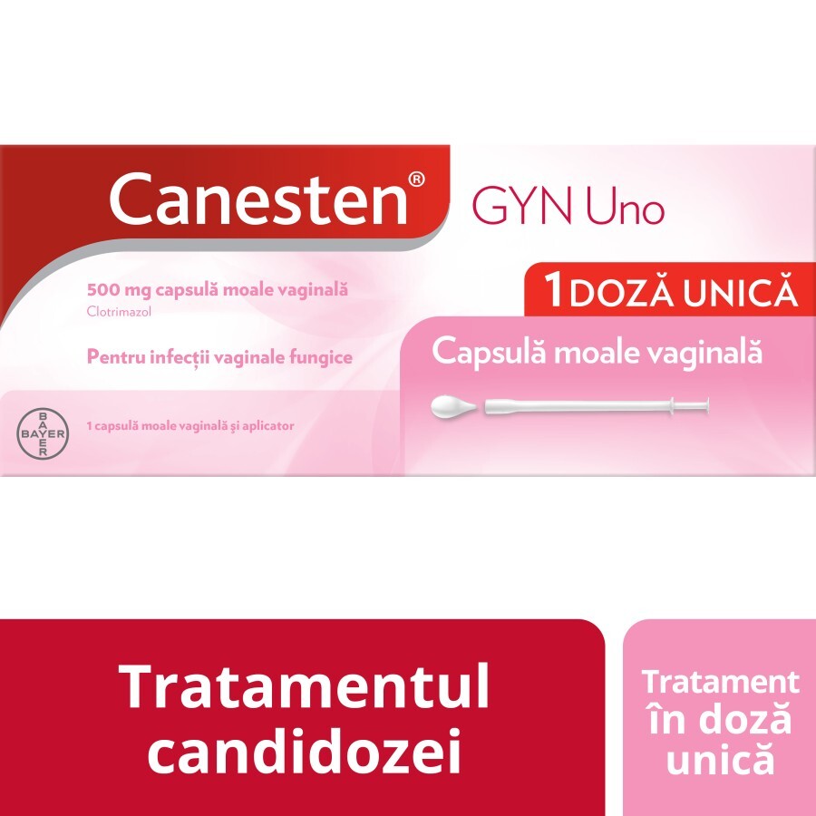 Canesten Gyn Uno, 500 mg, 1 capsula vaginala, Bayer recenzii