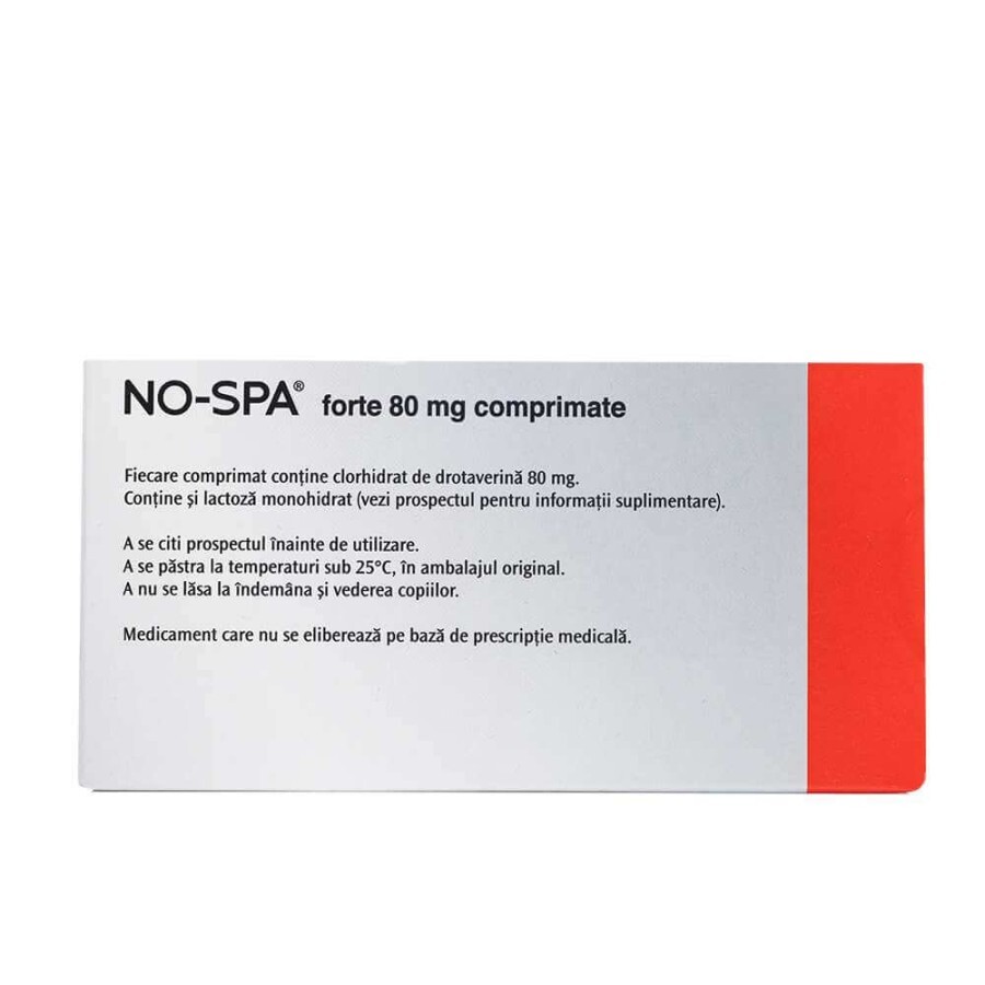 No-Spa Forte, 80 mg, 24 comprimate, Sanofi