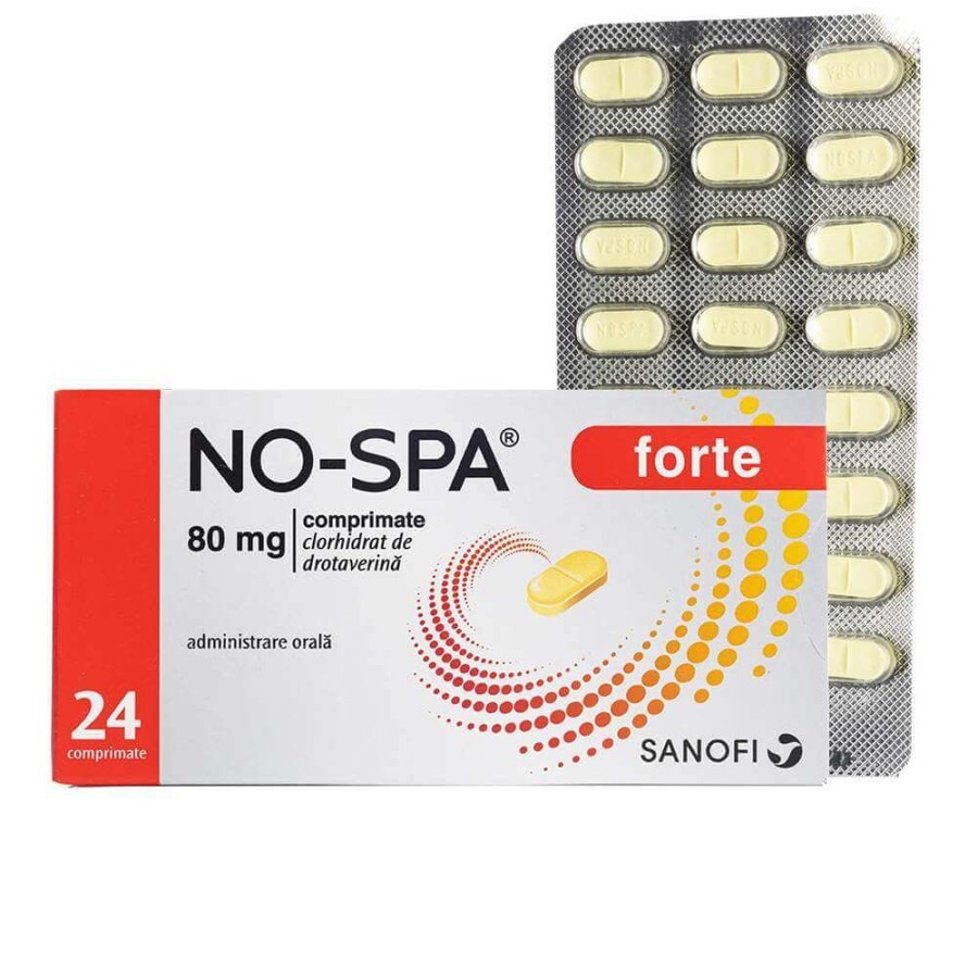 No-Spa Forte, 80 mg, 24 comprimate, Sanofi