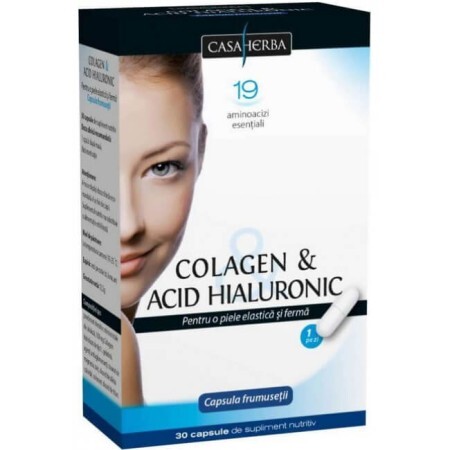 Colagen cu Acid Hialuronic, 30 capsule, Casa Herba
