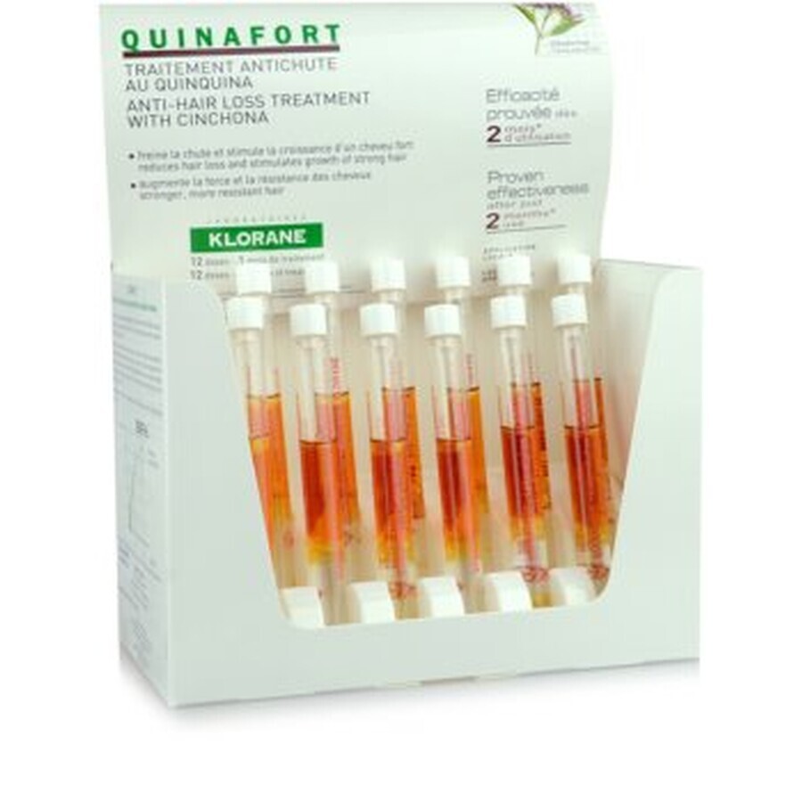 Tratament impotriva caderii parului pentru femei Quinafort, 12 fiole, Klorane