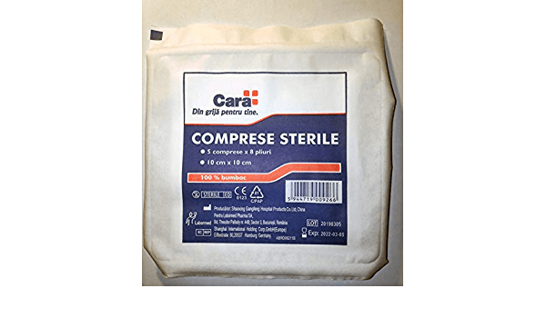 Comprese sterile, Cara, 10x10 cm, 1 buc Labormed