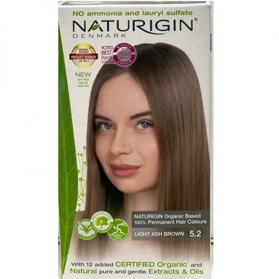 Vopsea pentru par nuanta 5.2 maro cenusiu, 115 ml, Naturigin