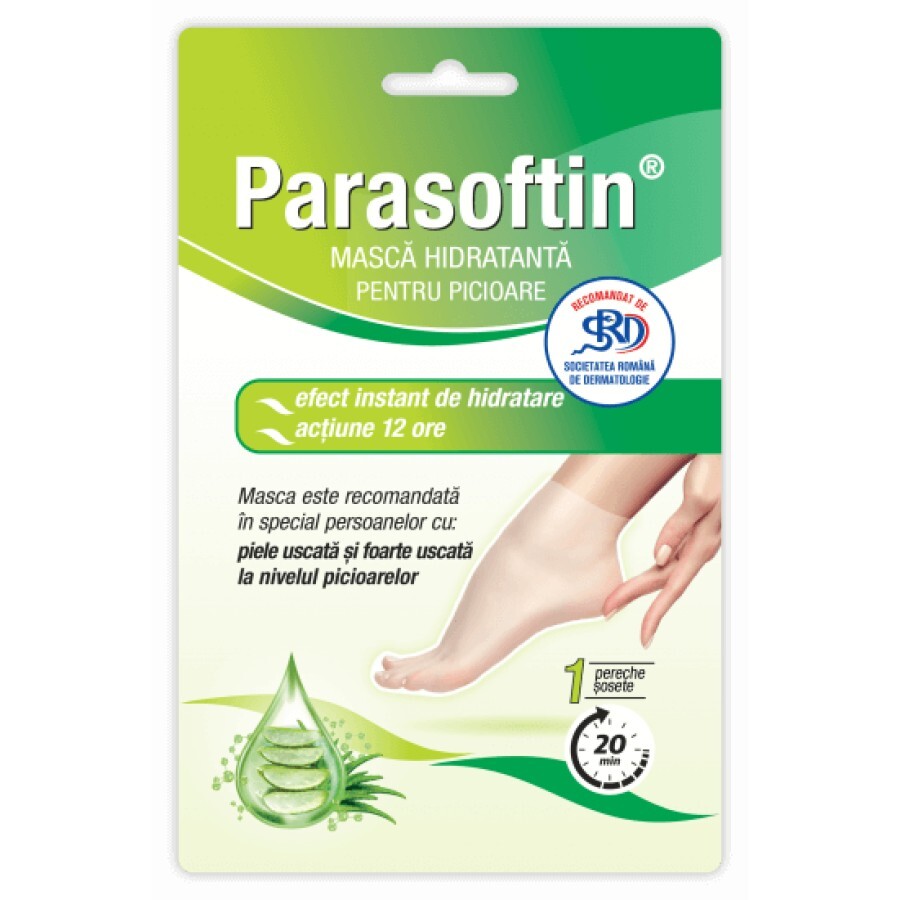 Masca hidratanta pentru picioare Parasoftin, 1 pereche, Zdrovit