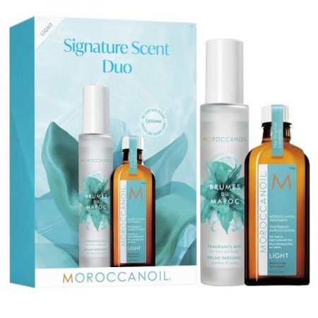 Pachet Ulei Tratament Light pentru par fin si deschis la culoare, 100 ml + Parfum pentru par si corp Brumes du Maroc, 100 ml, Moroccanoil