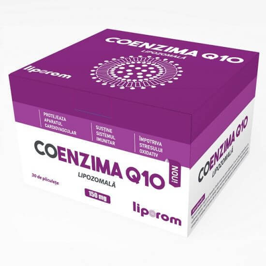Coenzima Q10 Lipozomala, 150 mg, 30 plicuri, Liporom Vitamine si suplimente