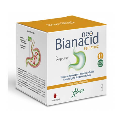 Neobianicid pediatric pentru aciditate reflux si digestie, 36 plicuri, Aboca Vitamine si suplimente