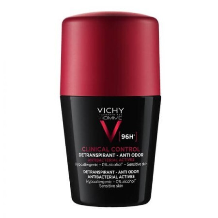 Vichy Homme Deodorant roll-on antitranspirant 96h Clinical Control, 50 ml